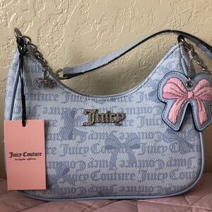 NWT Juicy Couture Simply Sweet Hobo Shoulder Bag w/ Matching Bow Charm